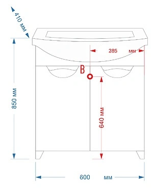 Тумба с раковиной Misty Лаванда 60 белый