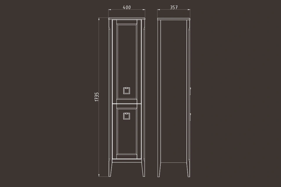 Пенал ASB Woodline Рома 40 R напольный, белый, ручки хром от магазина Vanna-Vanna.ru!