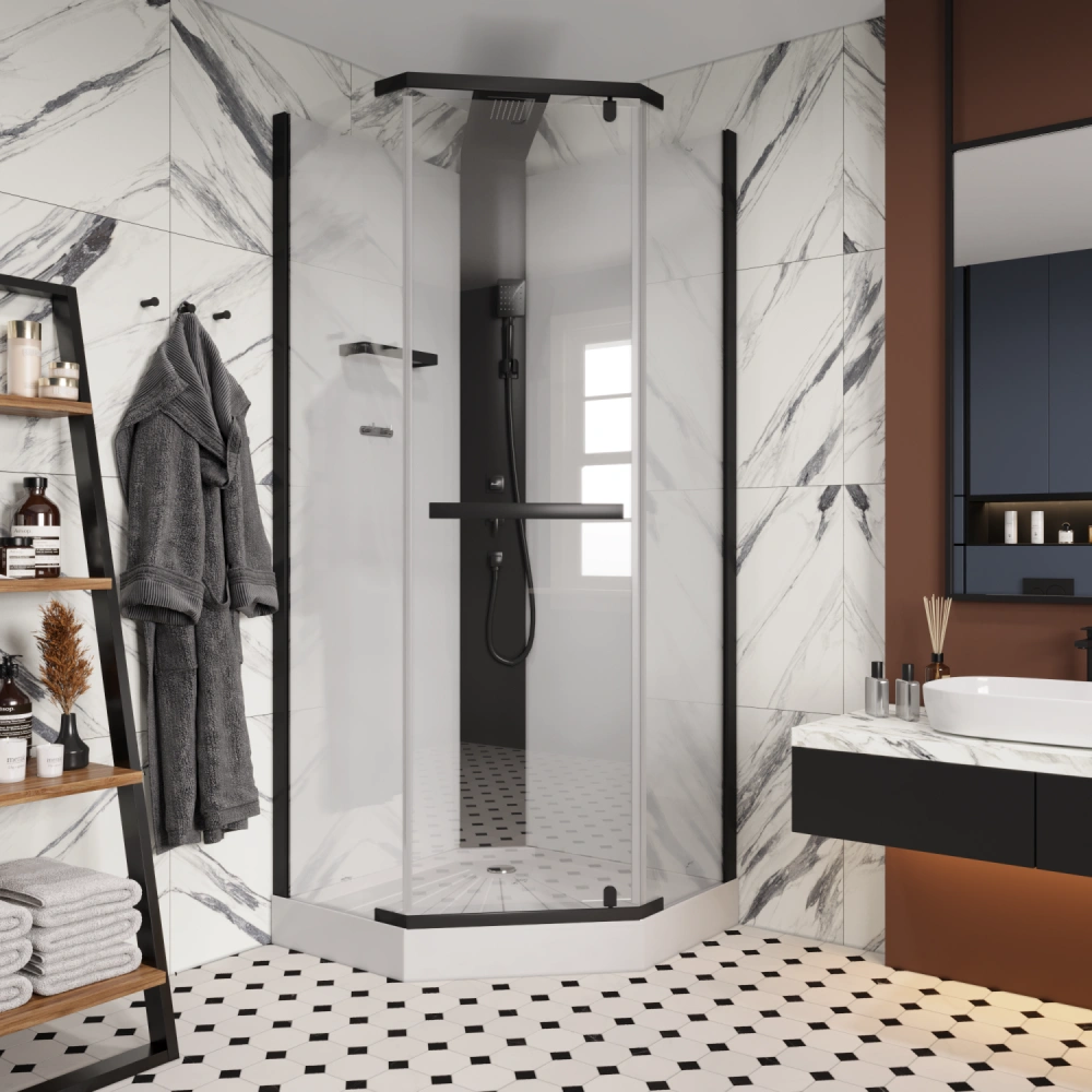 Душевая кабина Ceruttispa CHIKA901B без крыши (90x90x215-225) от магазина Vanna-Vanna.ru!