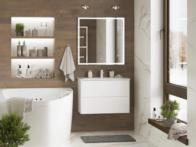 Тумба с раковиной Brevita Toy 70 подвесная, белый