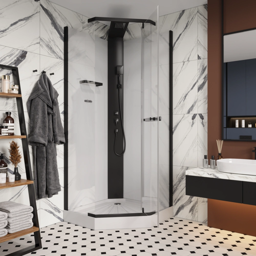 Душевая кабина Ceruttispa CHIKA901B без крыши (90x90x215-225) от магазина Vanna-Vanna.ru!