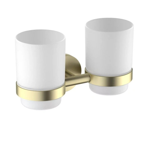 Стакан для щеток двойной Timo Saona 13034/17 матовое золото от магазина Vanna-Vanna.ru!