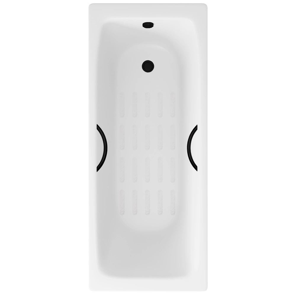 Ванна чугунная Delice Biove 170х75 DLR220509RB-AS с черными матовыми ручками и антискользящим покрытием от магазина Vanna-Vanna.ru!