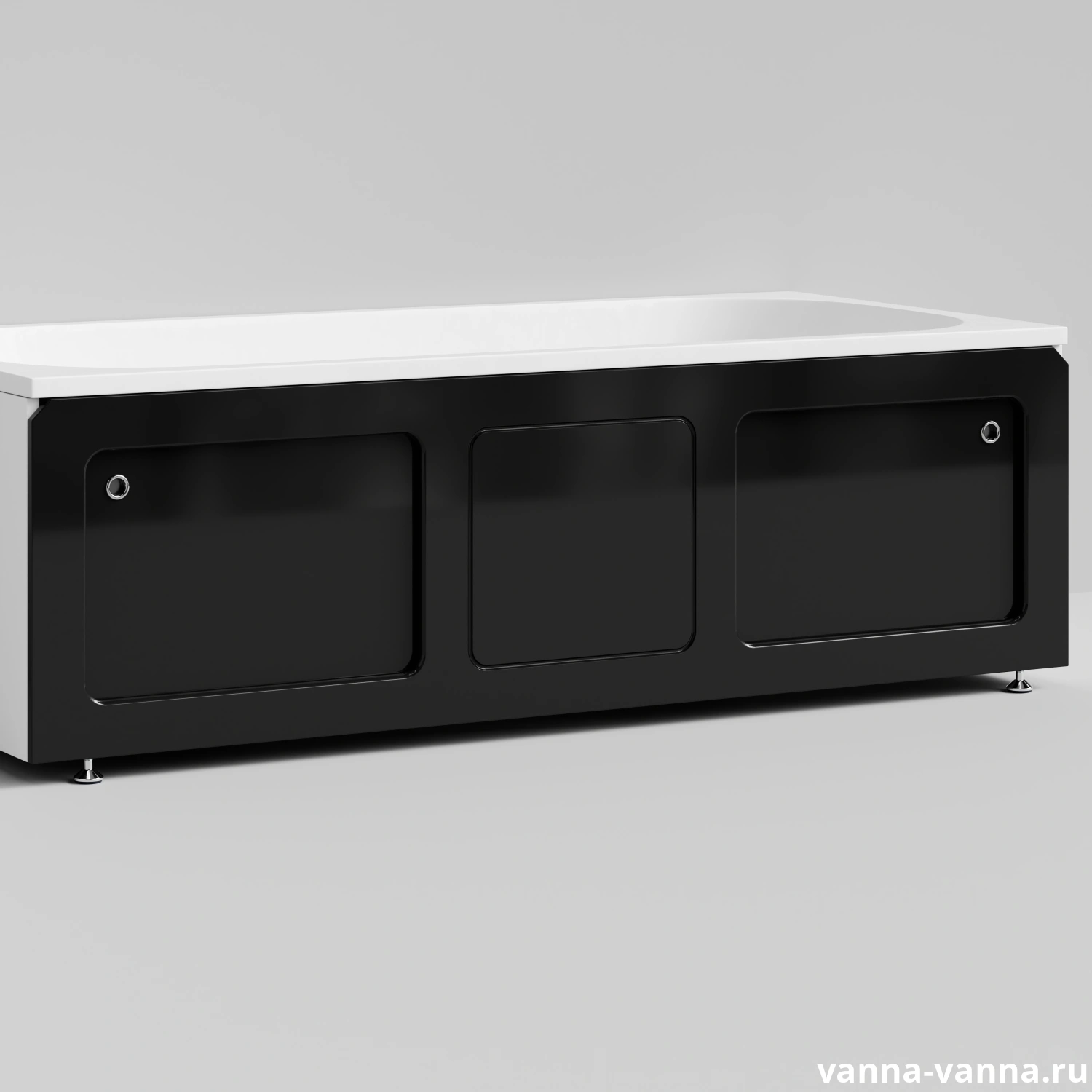 Экран под ванну Vod-ok Хит 180 раздвижной Черный глянец от магазина Vanna-Vanna.ru!