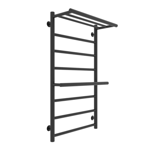 Полотенцесушитель водяной Laris Лавина П9 500х800 с полкой, черный матовый от магазина Vanna-Vanna.ru!