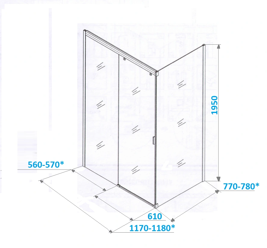 Душевой уголок Ceruttispa MARBELLA 120 L без поддона (80x120x190)
