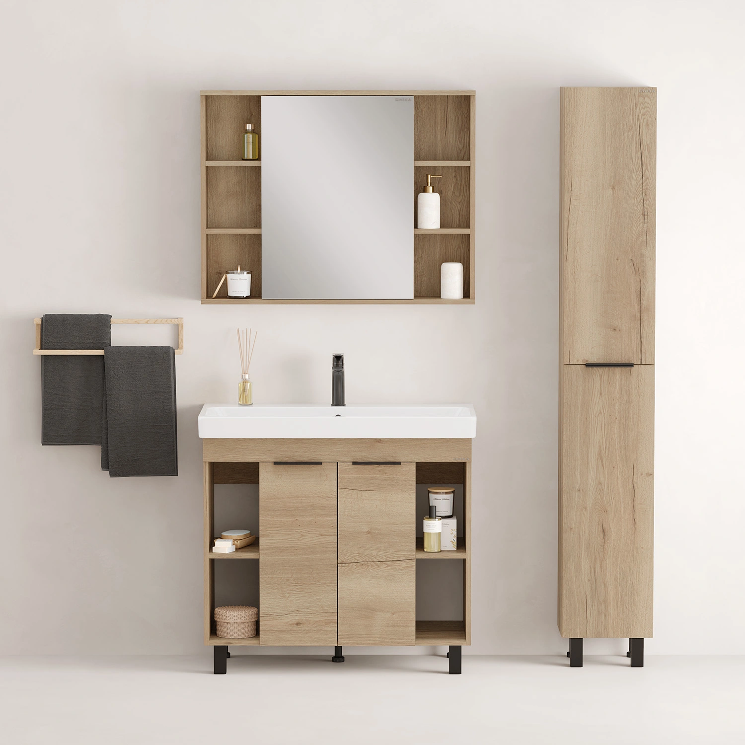 Тумба с раковиной Onika Легран 90 напольная, дуб галифакс от магазина Vanna-Vanna.ru!