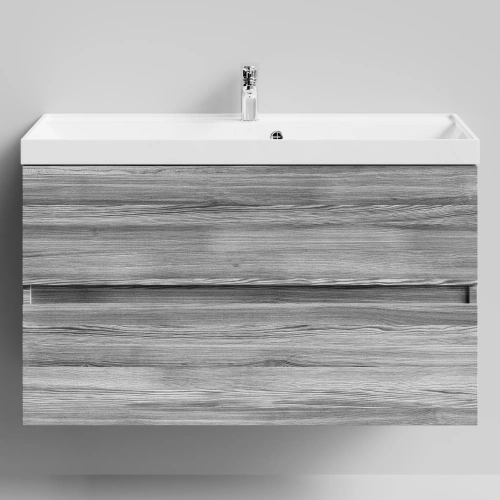 Тумба с раковиной Vod-ok Бест 100  подвесная, Лиственница структурная контрастно-серая от магазина Vanna-Vanna.ru!