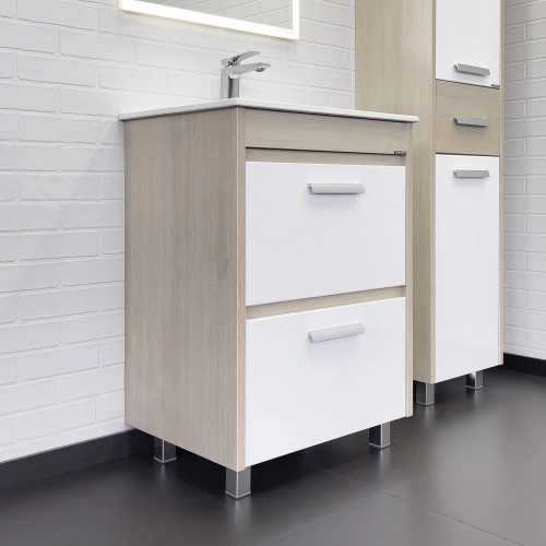 Тумба напольная Comforty Тулуза-60 сосна лоредо с раковиной 60E от магазина Vanna-Vanna.ru!