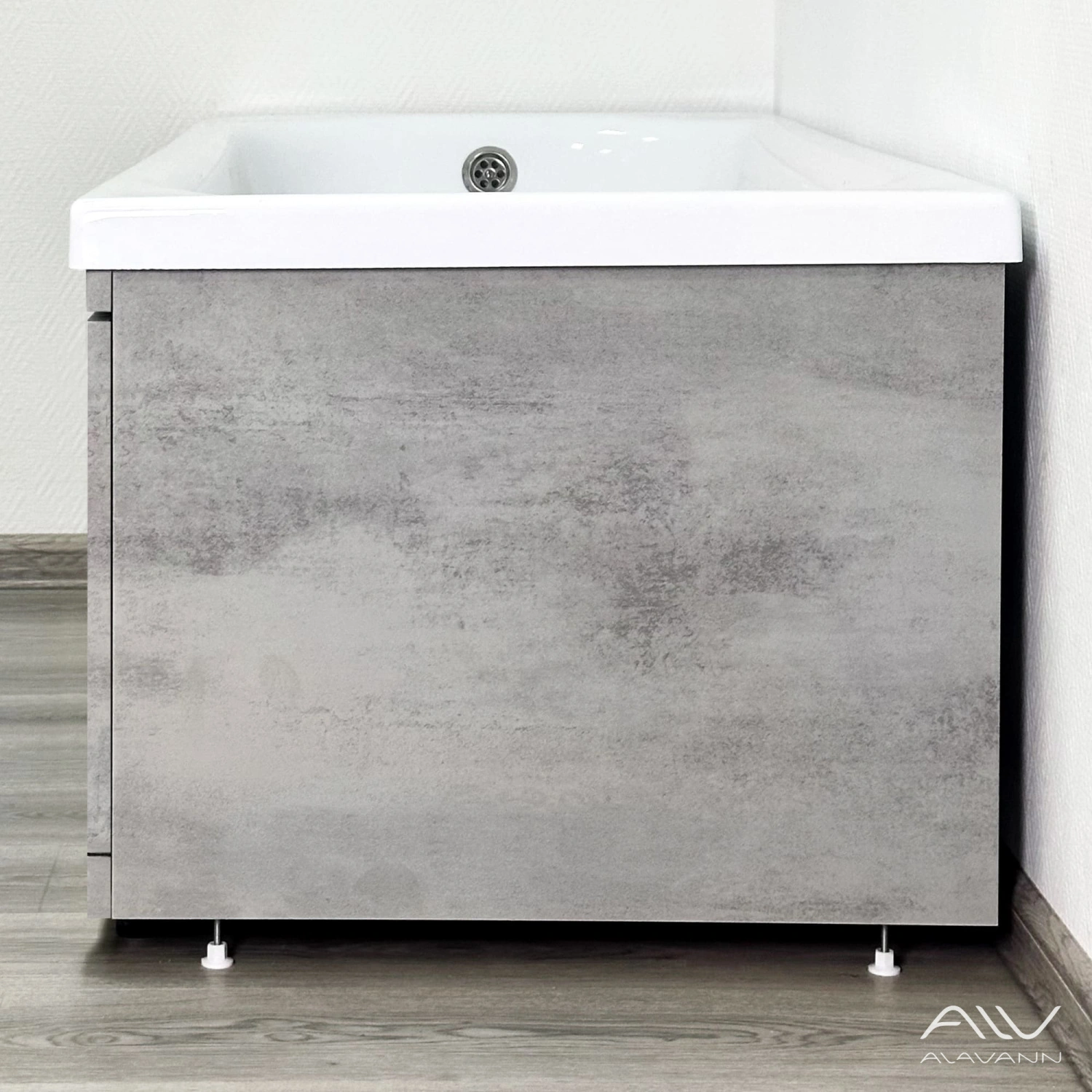 Экран под ванну Alavann Rita 70 торцевой серый бетон от магазина Vanna-Vanna.ru!