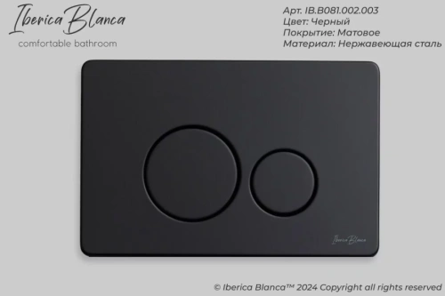 Кнопка смыва Iberica Blanca INOX-O IB.B081.002.003 механическая, черный матовый от магазина Vanna-Vanna.ru!