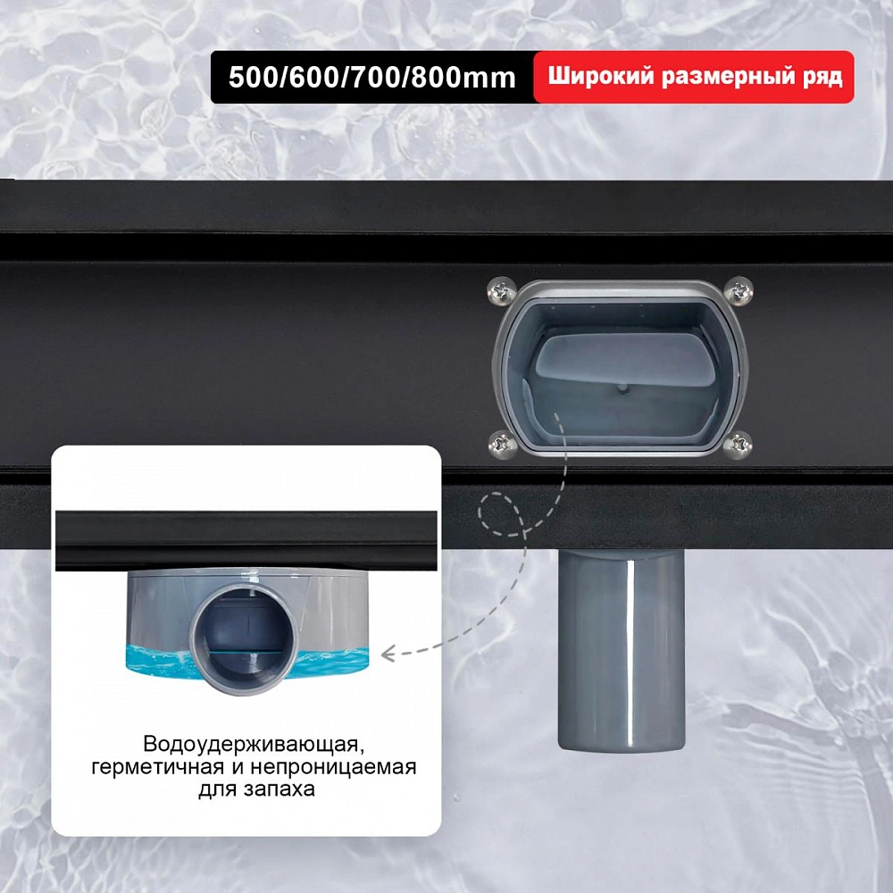 Душевой лоток (двухсторонняя решетка) Raglo R652.70.06, черный от магазина Vanna-Vanna.ru!