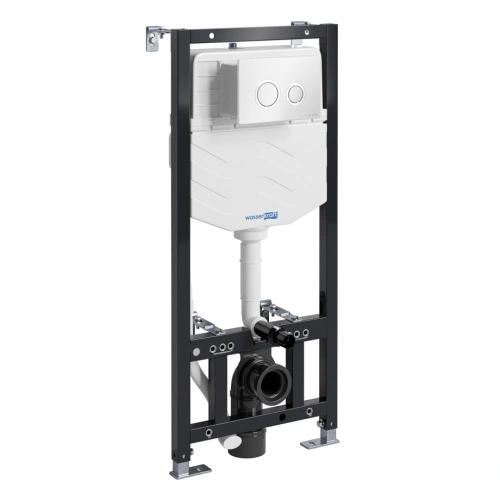 Инсталляция WasserKraft Aller 10TLT.010.ME.WH01 для подвесного унитаза, с белой кнопкой от магазина Vanna-Vanna.ru!
