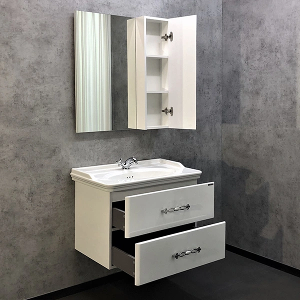 Тумба подвесная Comforty Неаполь-80 белый глянец с раковиной 50180 от магазина Vanna-Vanna.ru!