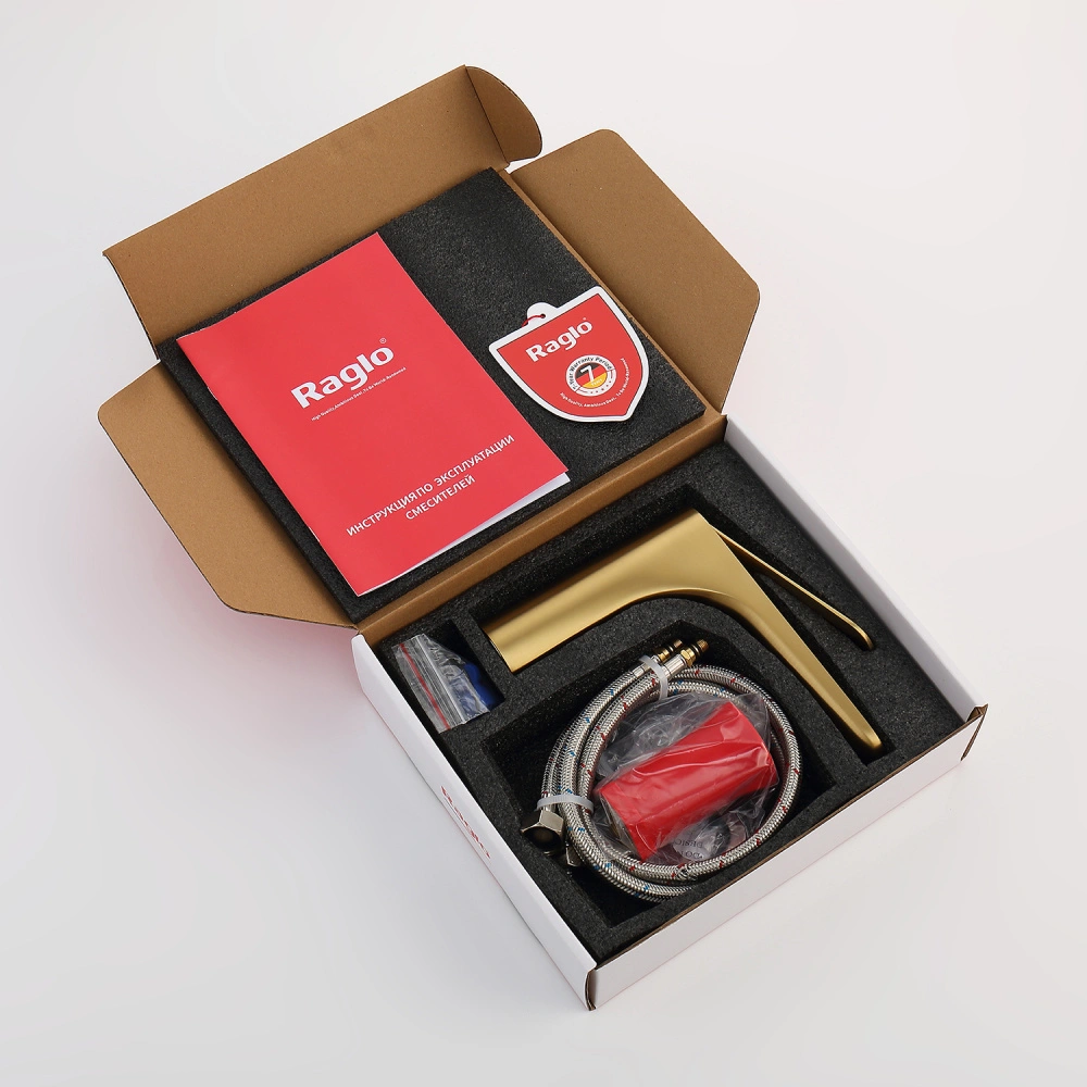 Смеситель для раковины Raglo R21.10.03, золотой сатин от магазина Vanna-Vanna.ru!