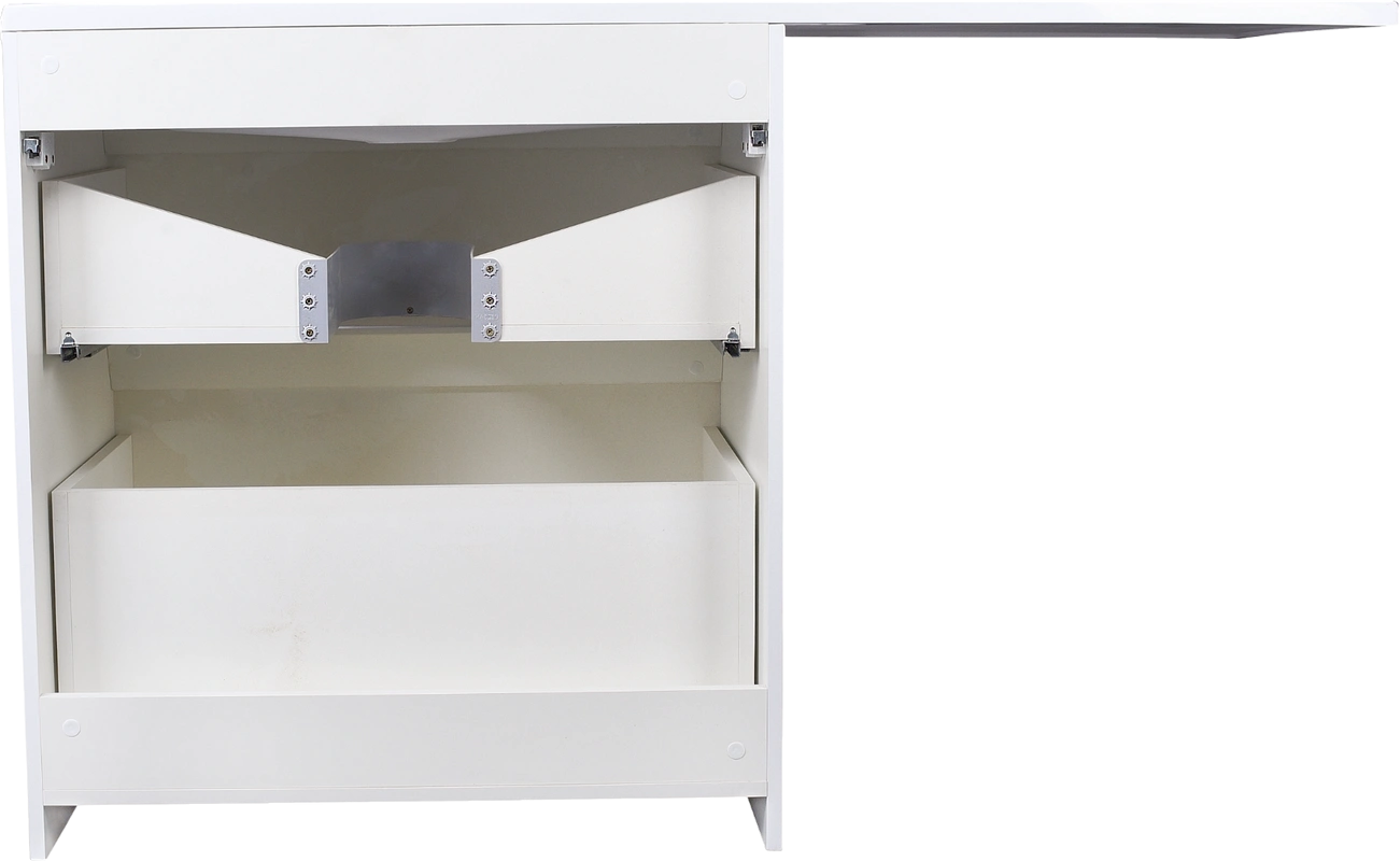 Тумба напольная Style Line Даллас 140 Люкс Plus Эмаль с раковиной Даллас 140 R под стиральную машину, два ящика, белая от магазина Vanna-Vanna.ru!