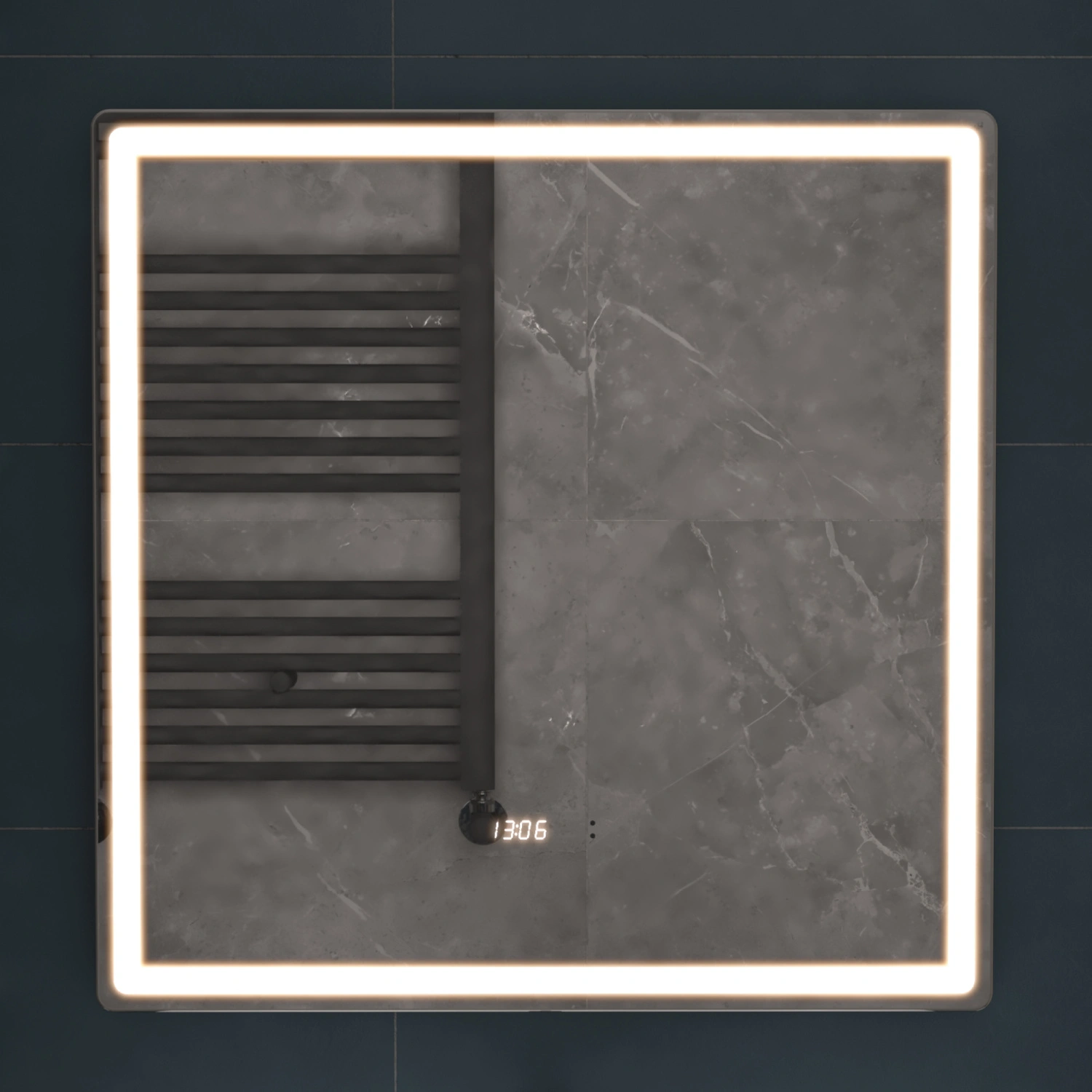 Зеркало Vigo Geometry Luxe 700 свет, сенсор, часы, антизапотевание от магазина Vanna-Vanna.ru!