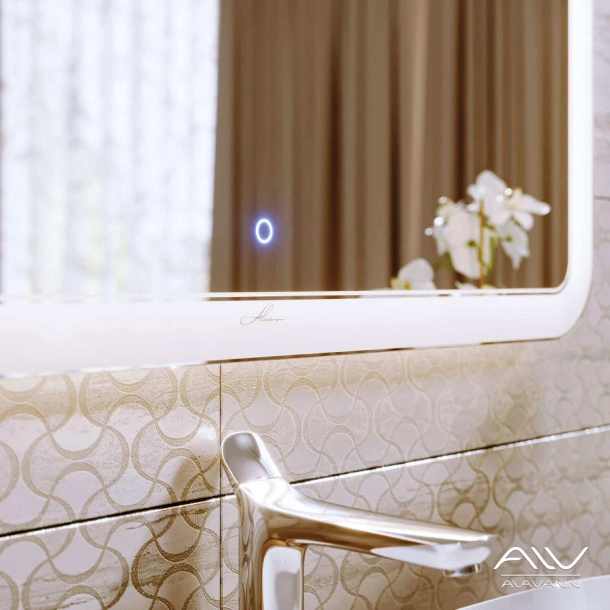 Зеркало Alavann Vanda Lux 90 свет, сенсор от магазина Vanna-Vanna.ru!