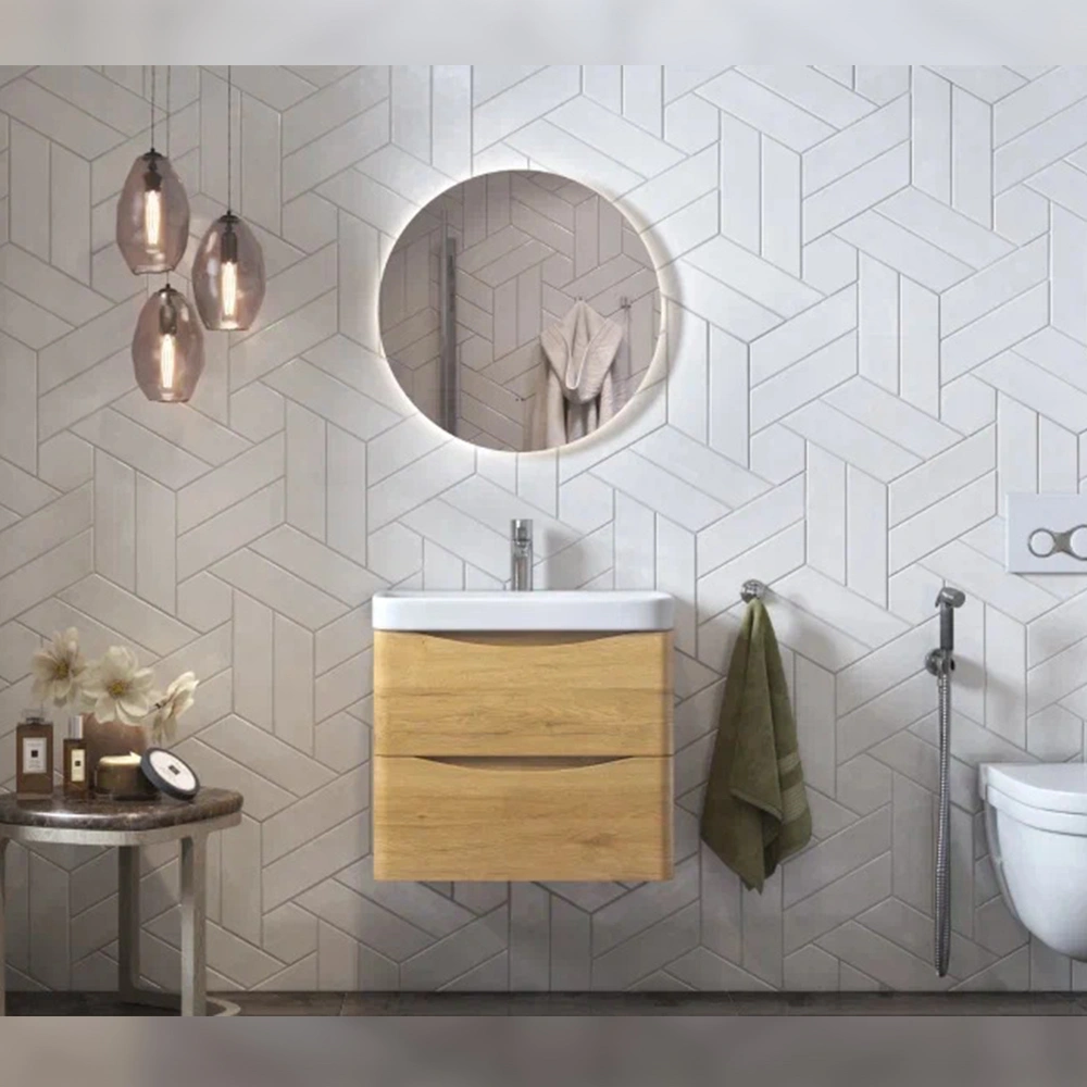 Тумба с раковиной подвесная Velvex Clay tp.CLA.9595.60.2Y дуб верона, 60 см от магазина Vanna-Vanna.ru!