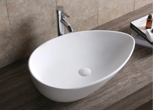 Раковина Ceruttispa CR7030 накладная, белая, каплевидная, высокая 660х440х165 от магазина Vanna-Vanna.ru!