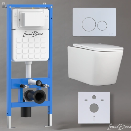 Комплект 3в1 IBERICA BLANCA инсталляция SILENCIO, унитаз TOLEDO ALTO белый, кнопка смыва INOX-O белый матовый (IB001.TLA.231.811) от магазина Vanna-Vanna.ru!