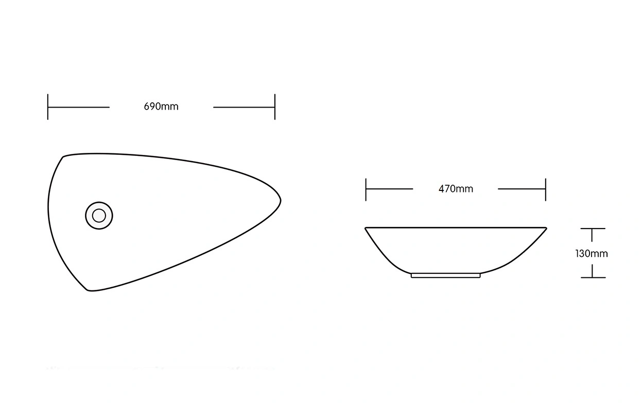 Раковина Ceruttispa CR7014 накладная, белая, асимметричная 690х370х130 от магазина Vanna-Vanna.ru!