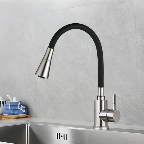 Cмеситель для кухни BochMann MIA BN с гибким изливом, матовый никель от магазина Vanna-Vanna.ru!