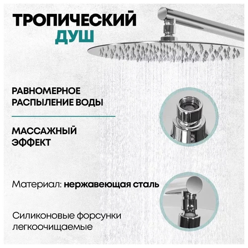 Душевая система встраиваемая Grocenberg GB5001CR, хром от магазина Vanna-Vanna.ru!