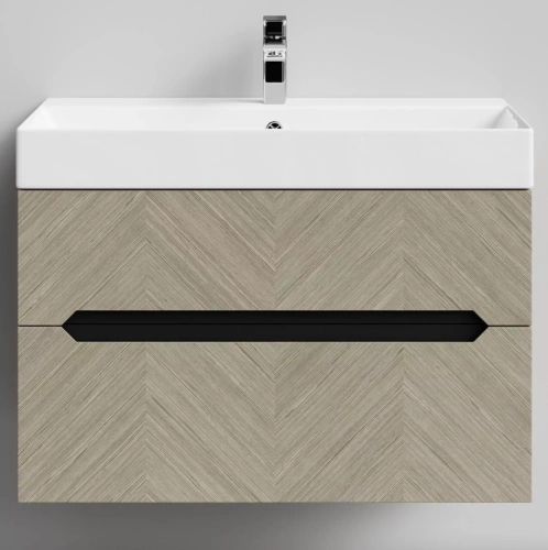 Тумба подвесная Vod-ok Элато 85 с раковиной Stance 85, дуб + 6 цветов от магазина Vanna-Vanna.ru!