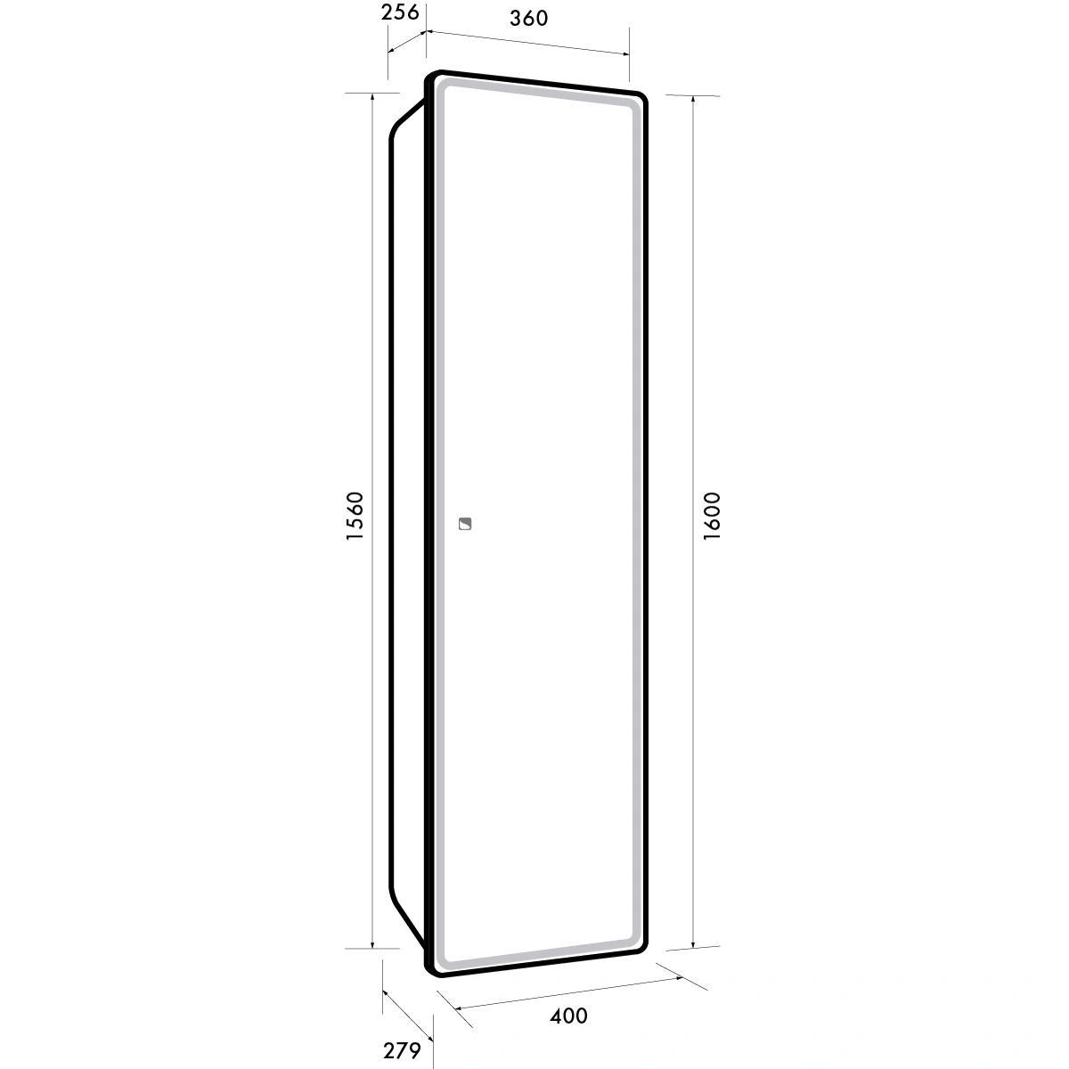 Пенал зеркальный с подсветкой Dreja Point 40 см, белый