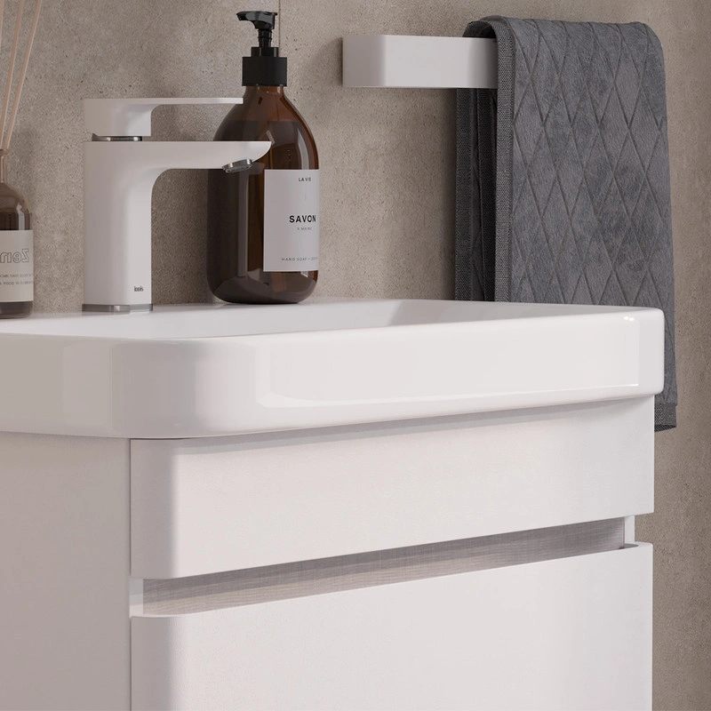 Тумба с раковиной EQUIL Soldi 60 подвесная, 2 ящика, белый софт от магазина Vanna-Vanna.ru!