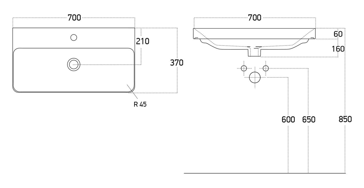 Тумба с раковиной Brevita Victory 70 подвесная, зеленый