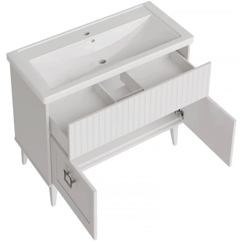 Тумба с раковиной ASB Woodline Риола 100 напольная, белый от магазина Vanna-Vanna.ru!