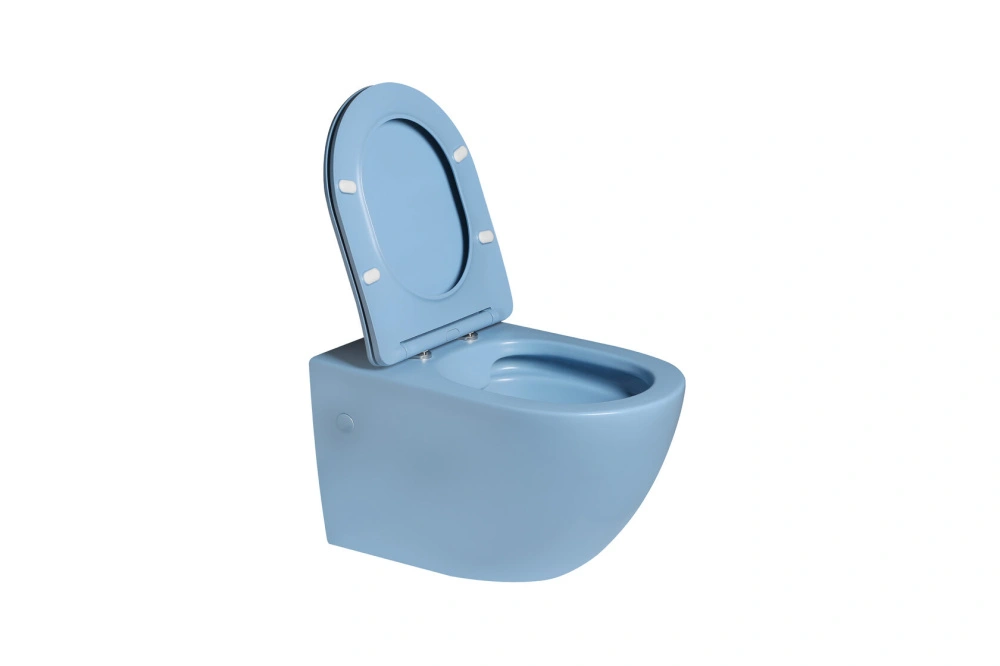 Унитаз SantiLine SL-5105 подвесной, с микролифтом, голубой матовый от магазина Vanna-Vanna.ru!