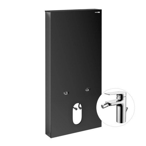 Комплект для биде со смесителем WasserKraft Naab 86BDT.050.BL.SQ3206 инсталляция (пристенный модуль) от магазина Vanna-Vanna.ru!