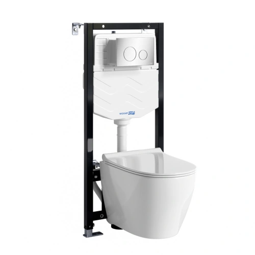 Унитаз подвесной WasserKRAFT 10TLT.010.ME.CH02.H002 с инсталляцией и кнопкой, белый от магазина Vanna-Vanna.ru!