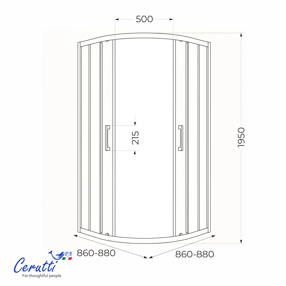 Душевой уголок Ceruttispa VIVA90 N без поддона (90x90x195) от магазина Vanna-Vanna.ru!