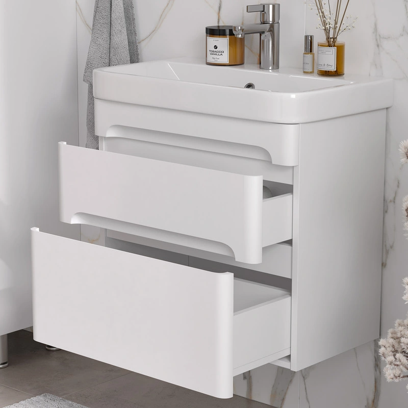 Тумба с раковиной EQUIL Nice 70 подвесная, 2 ящика, белый от магазина Vanna-Vanna.ru!