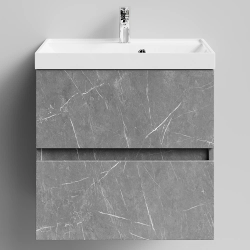 Тумба с раковиной Vod-ok Бест 60  подвесная, Мрамор Серый софт тач от магазина Vanna-Vanna.ru!