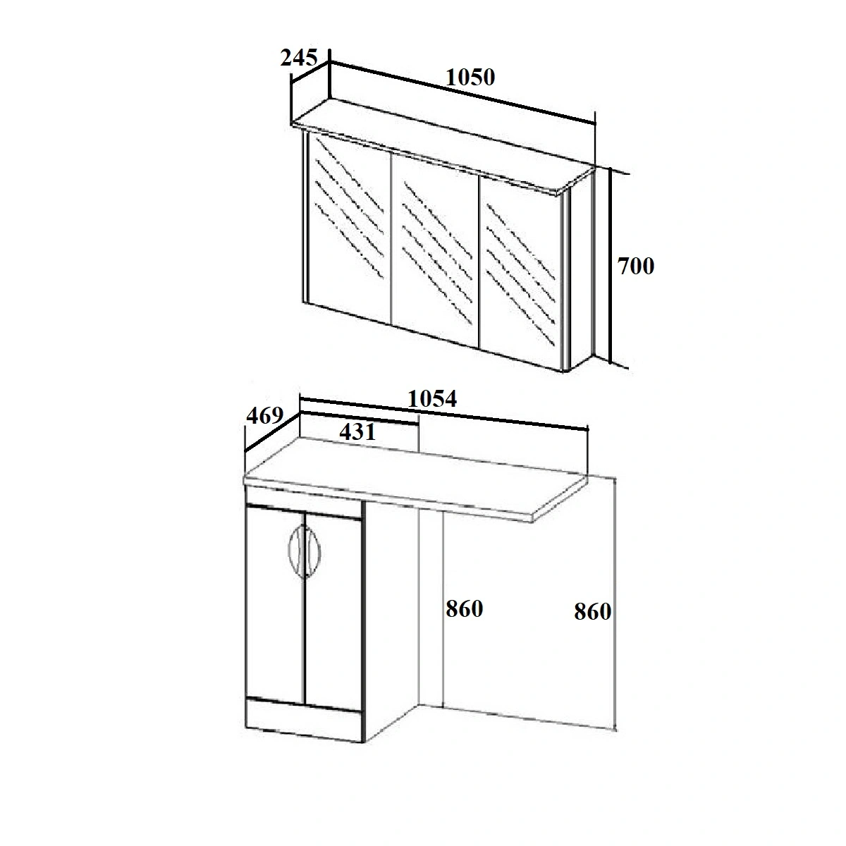Тумба напольная Runo Лира 45 с раковиной Гамма 105 лайт чаша слева, белый от магазина Vanna-Vanna.ru!