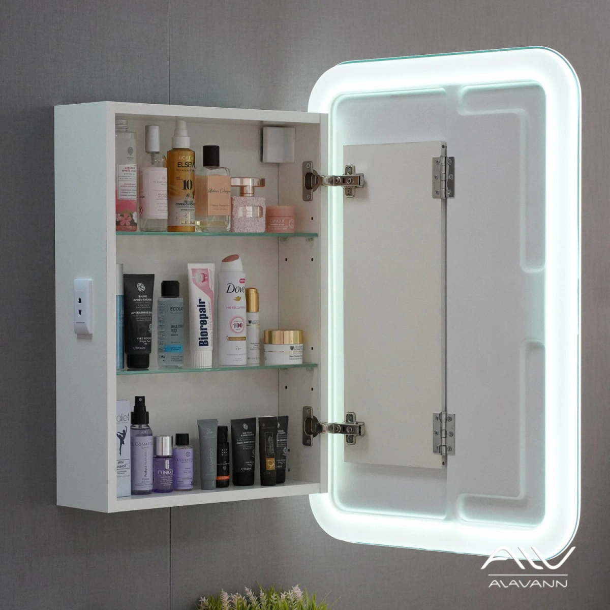 Зеркало-шкаф Alavann Cosmetic Light 50 свет, приближение, сенсор, перевертыш от магазина Vanna-Vanna.ru!
