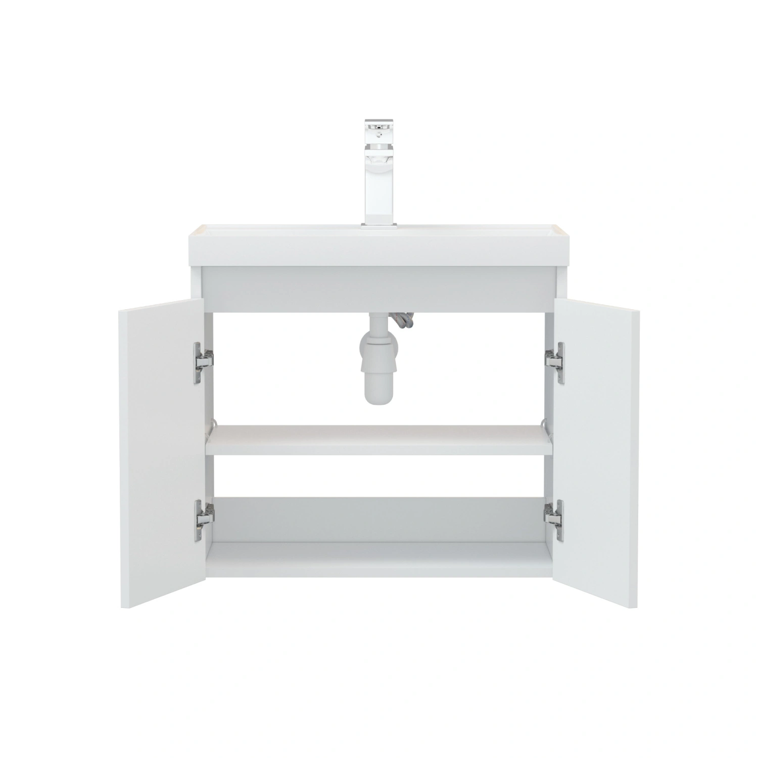 Тумба подвесная Corozo Блисс 60 с раковиной Classica Slim 60, белая от магазина Vanna-Vanna.ru!
