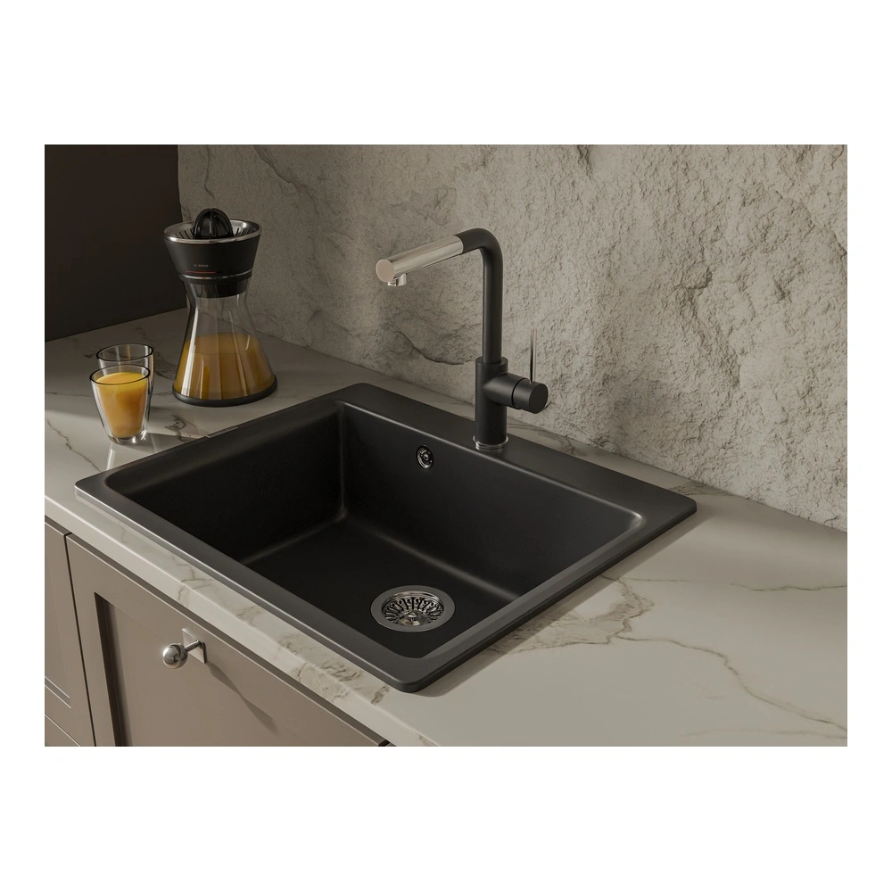 Смеситель для кухни с выдвижным изливом Rivelato Albano 1573503, антрацит/хром от магазина Vanna-Vanna.ru!