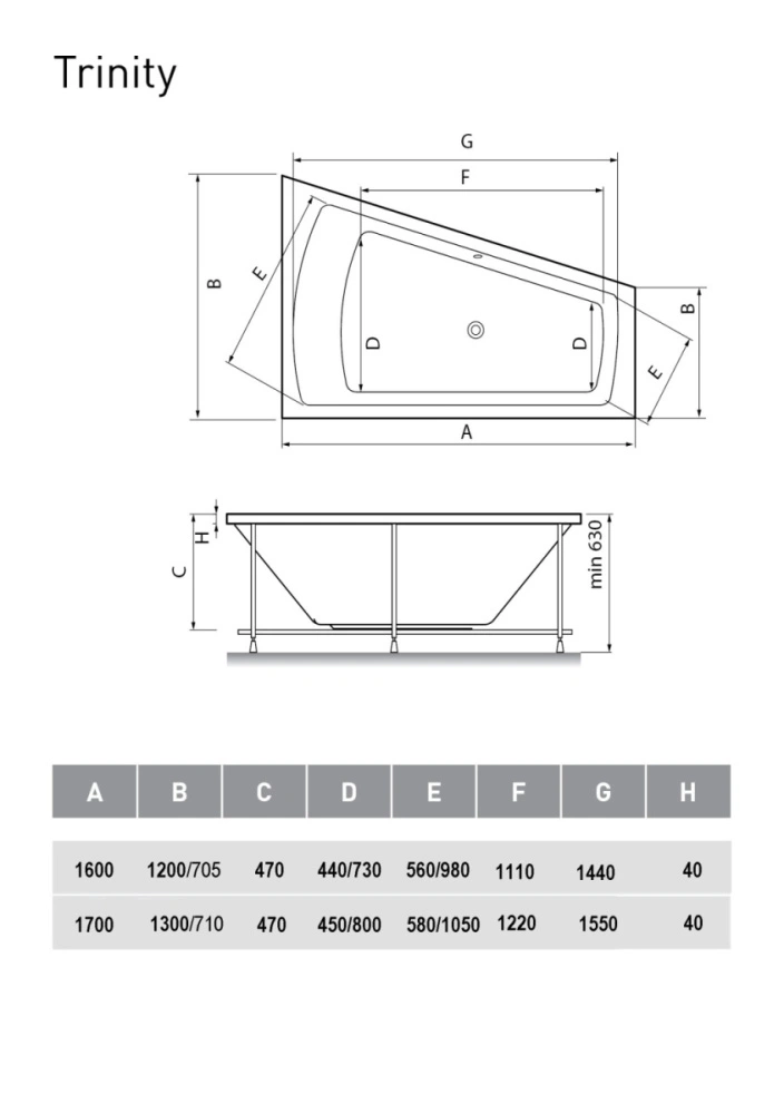 Ванна акриловая Vayer Trinity 160x120 L левая от магазина Vanna-Vanna.ru!