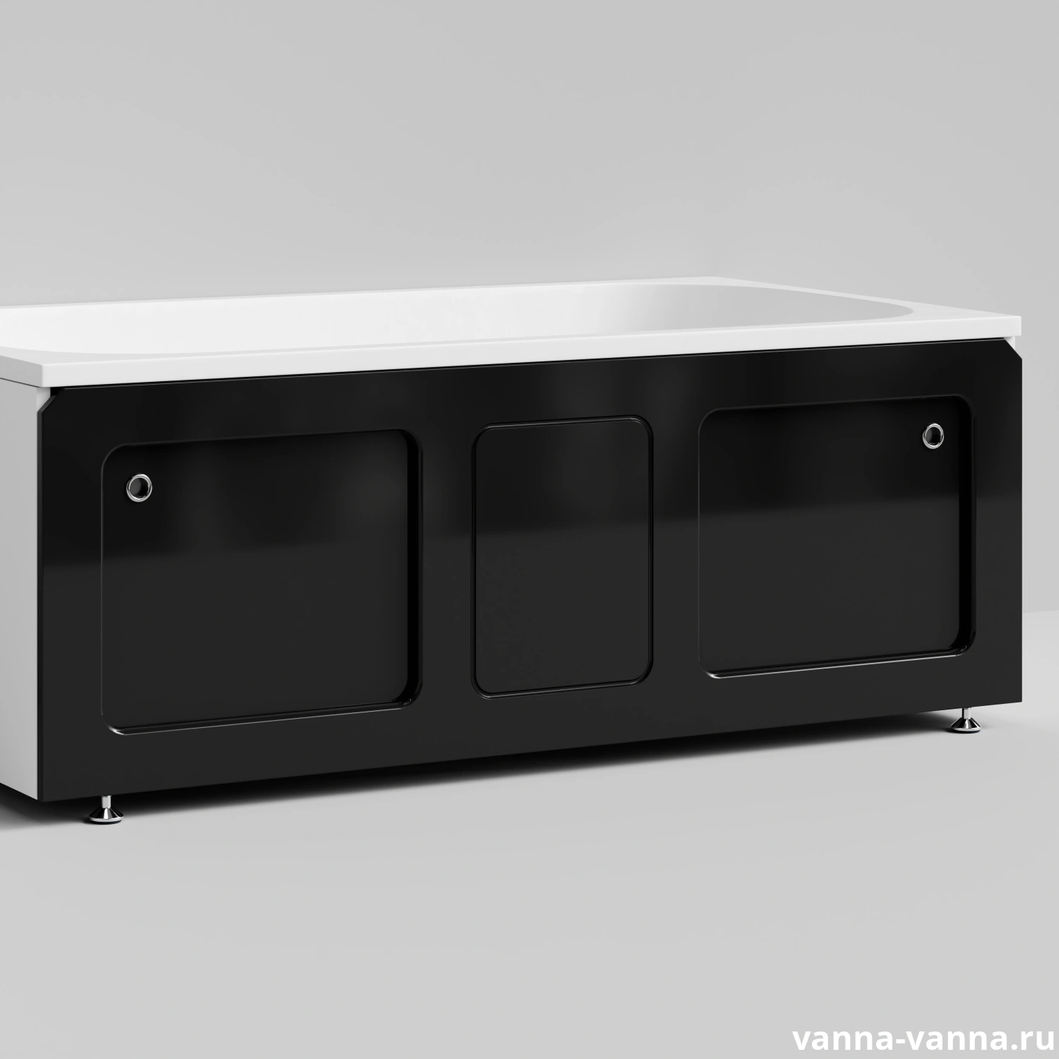 Экран под ванну Vod-ok Хит 150 раздвижной Черный глянец от магазина Vanna-Vanna.ru!