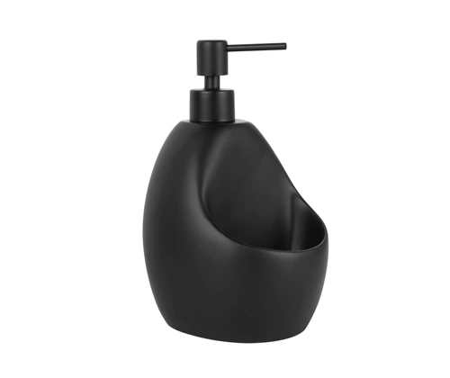 Дозатор для мыла WasserKraft K-8099BLACK с емкостью для губки, черный от магазина Vanna-Vanna.ru!