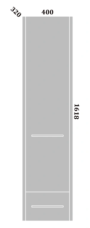 Пенал Sanflor Ларго 40 2 R подвесной, белый/вяз швейцарский от магазина Vanna-Vanna.ru!