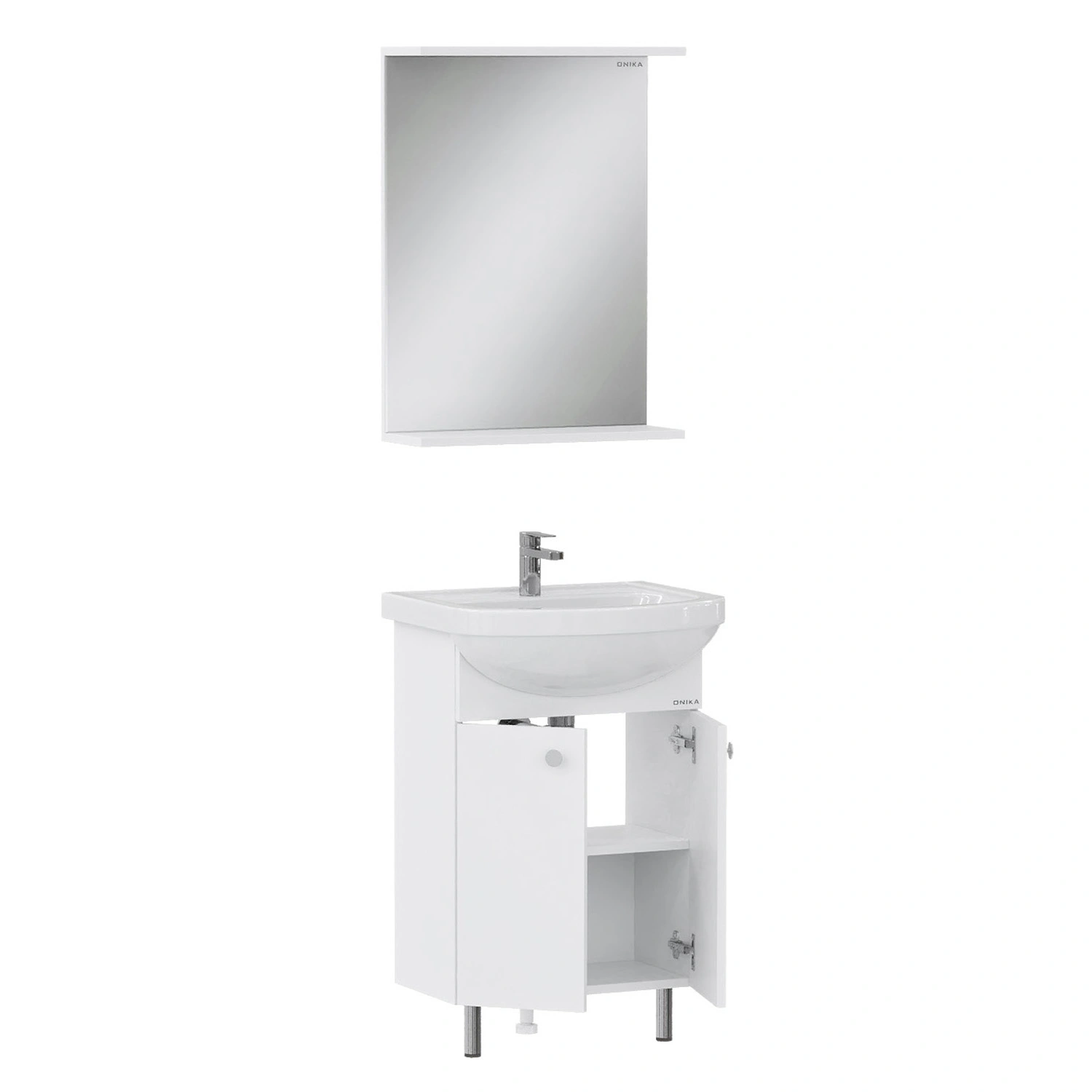 Тумба с раковиной Onika Крит 52 напольная, собранная, белая