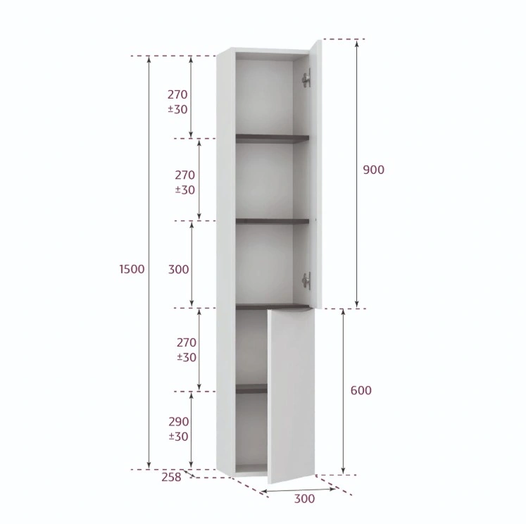 Пенал Onika Навиа 30 подвесной R, белый от магазина Vanna-Vanna.ru!