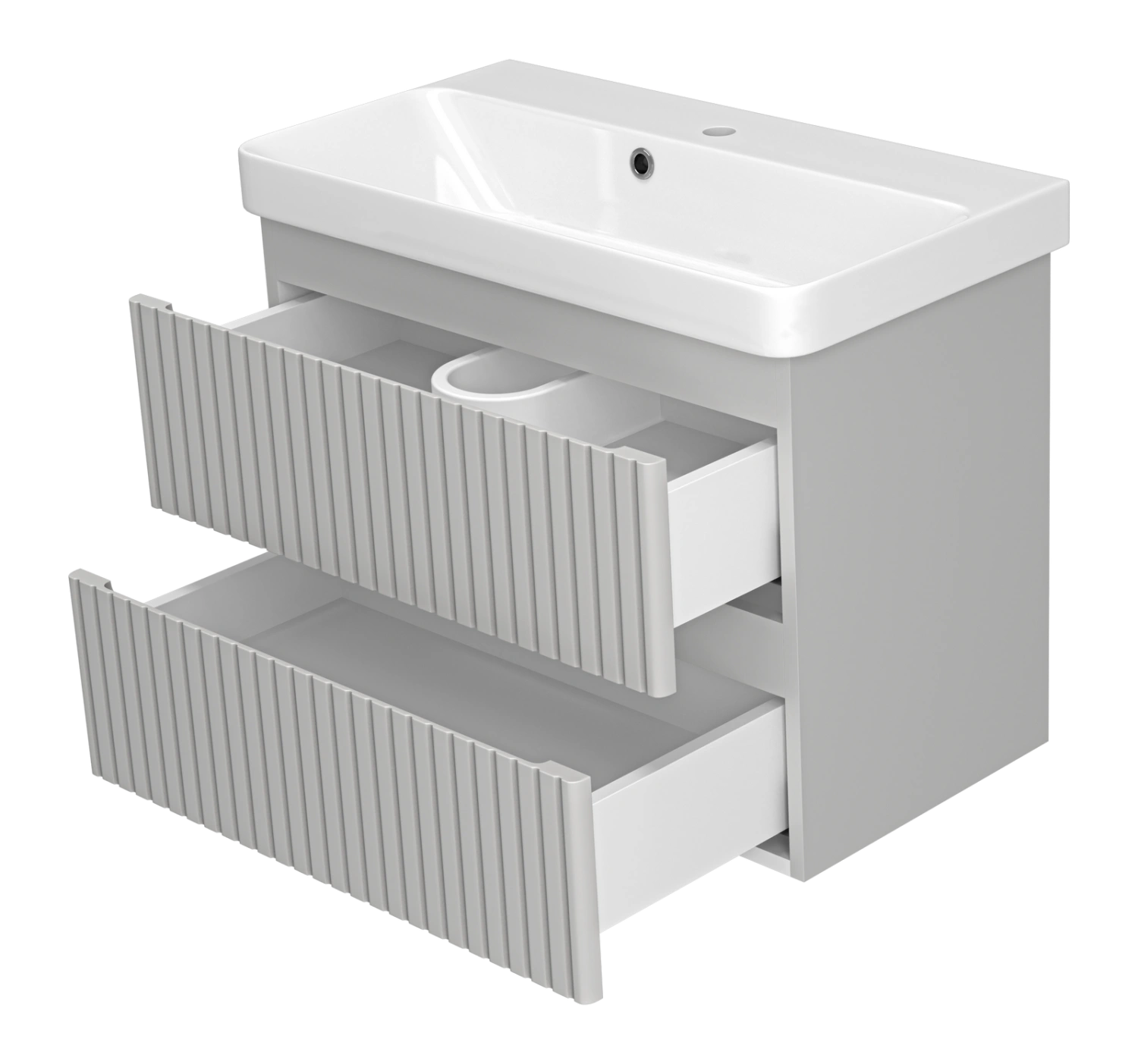 Тумба с раковиной Brevita Victory 70 подвесная, серый шелк от магазина Vanna-Vanna.ru!